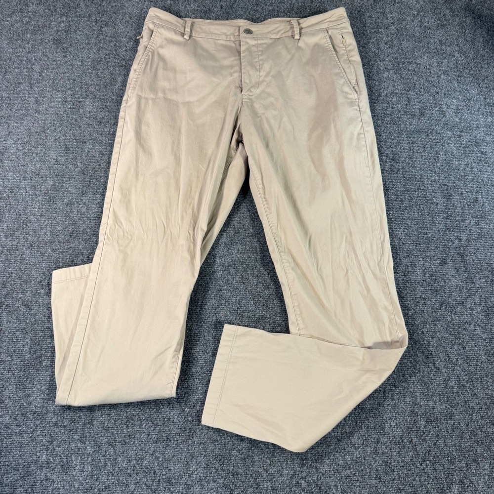 Birddogs Mens Performance Chino Pants Built-in Liner Stretch Tan 34x32 boom.